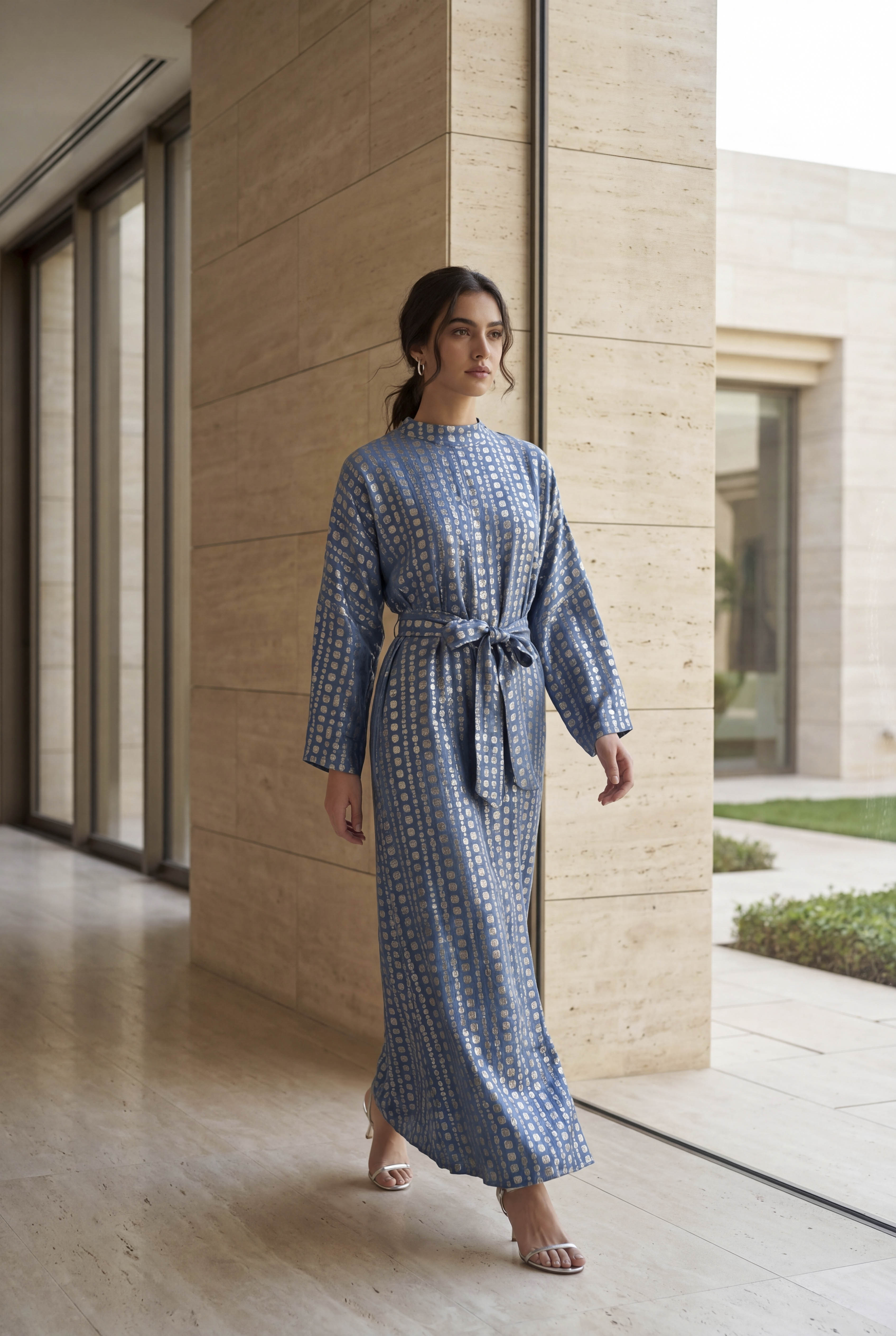 NT Collection Jakarlı Puantiye Elbise
