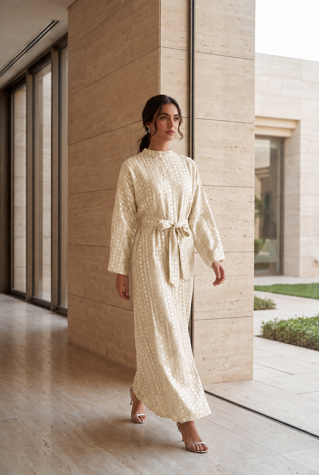 NT Collection Jakarlı Puantiye Elbise