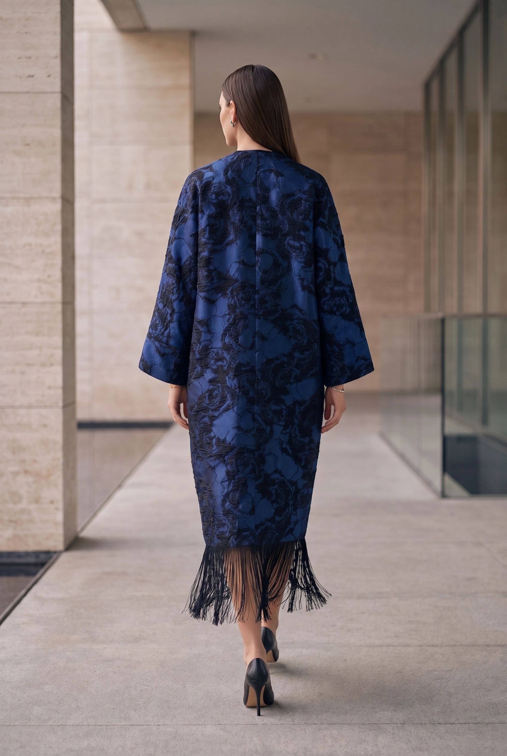 NT Collection Jakarlı Püsküllü Kaftan
