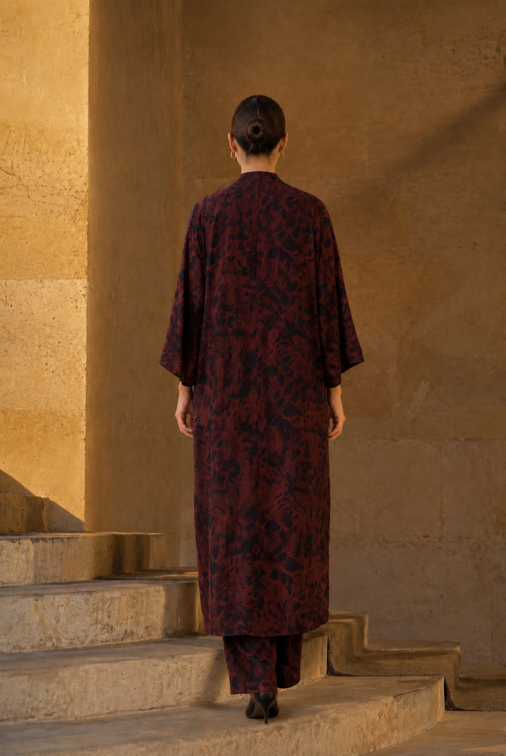 NT Collection Baskı Desenli Kimono & Pantolon Takım