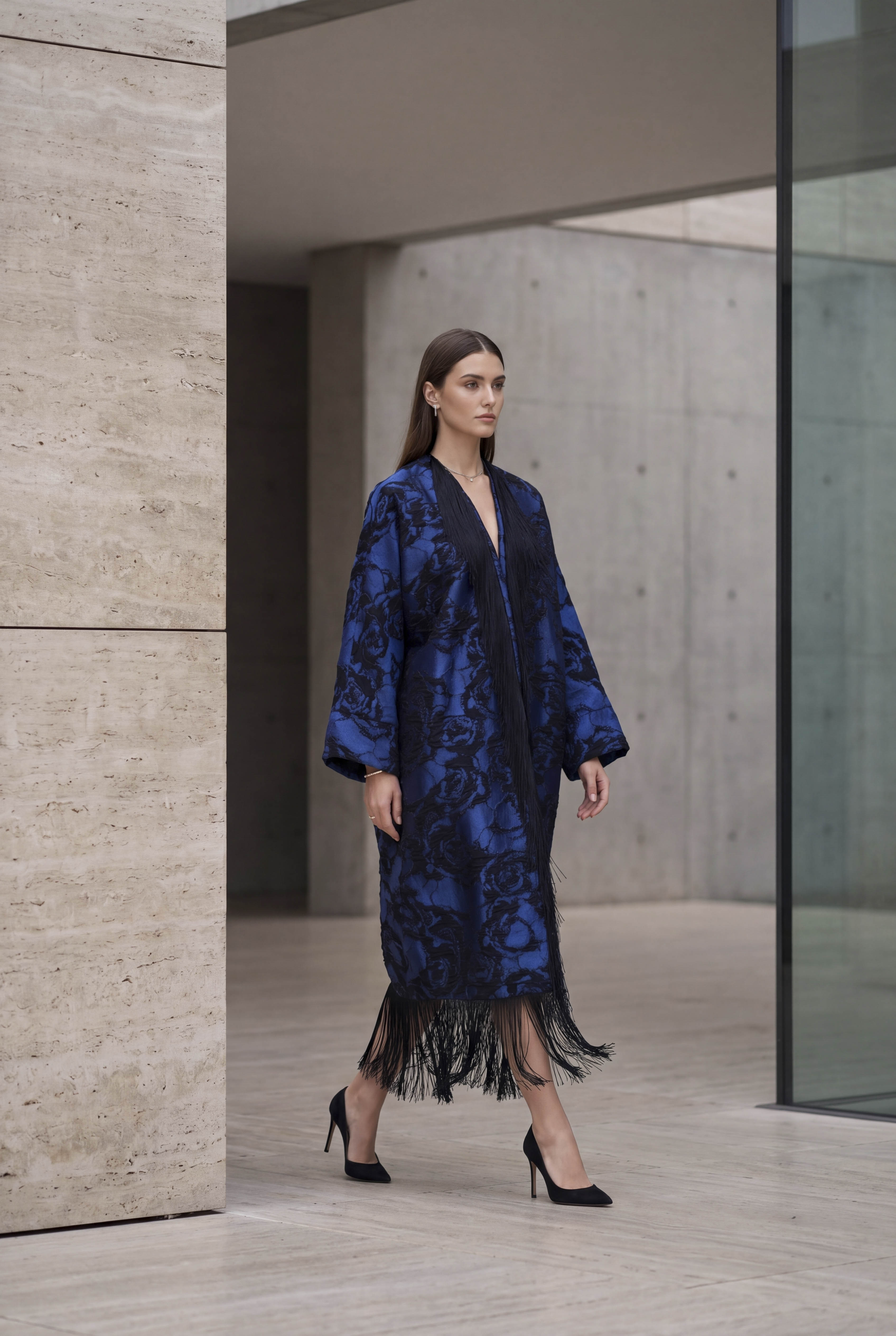 NT Collection Jakarlı Püsküllü Kaftan