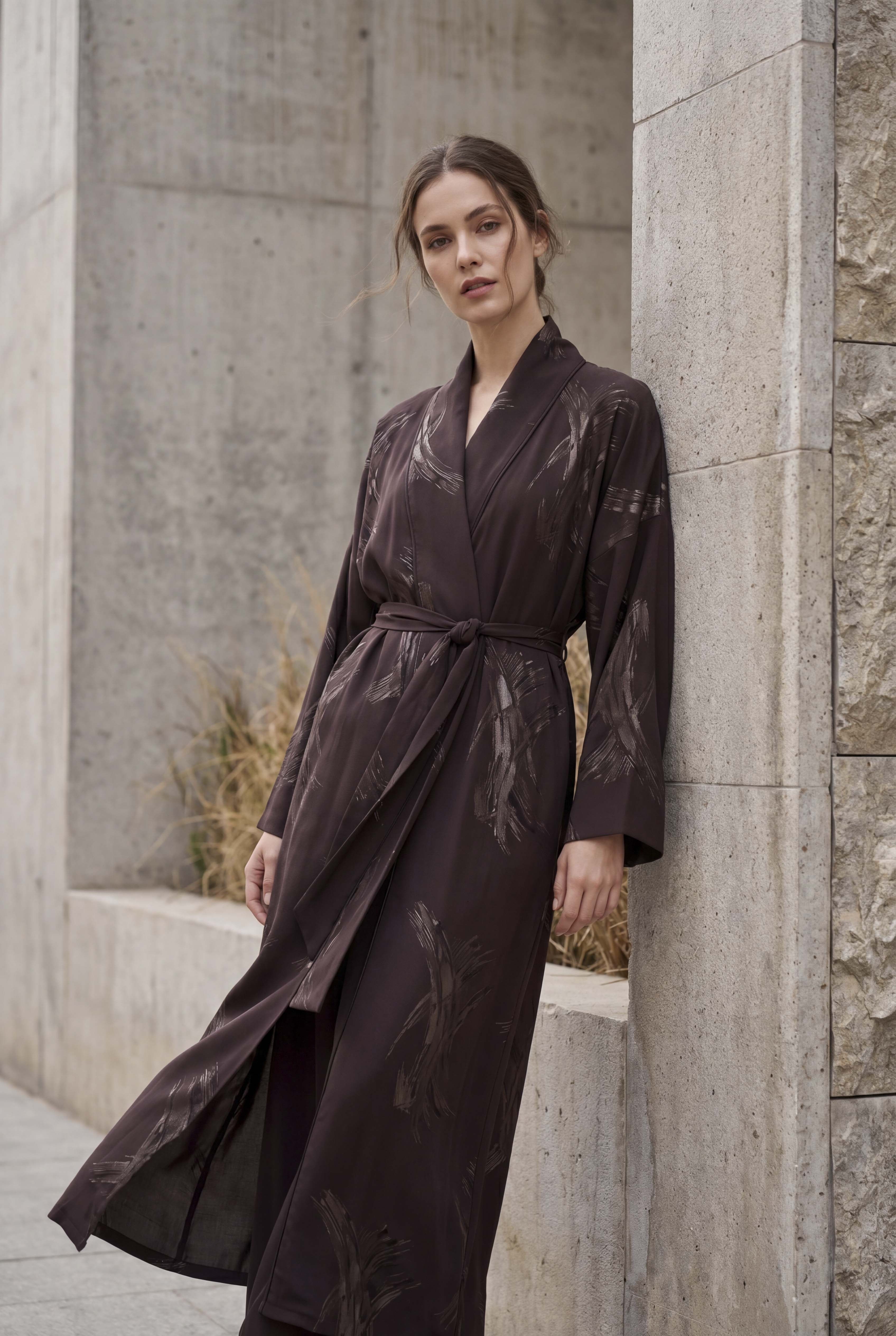 NT Collection Kuşak Detaylı Kaftan